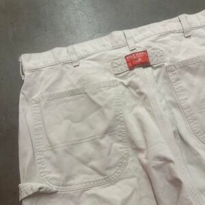 Vintage polo jeans men's light tan white‎ painter carpenter pants loop work 36